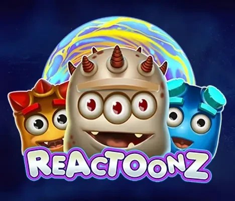 Reactoonz slot logo by Play'n GO at Shelbyspin
